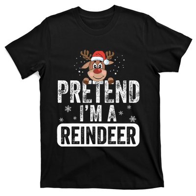 pretend I'm a reindeer Funny Reindeer Costume Christmas Xmas T-Shirt