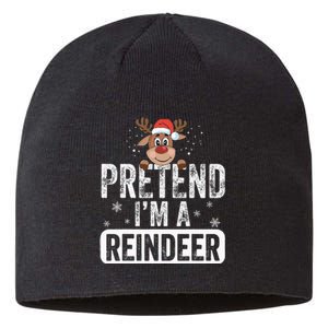 pretend I'm a reindeer Funny Reindeer Costume Christmas Xmas Sustainable Beanie