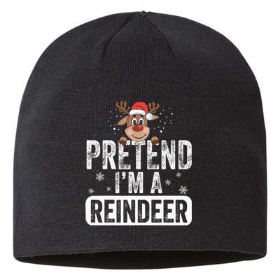 pretend I'm a reindeer Funny Reindeer Costume Christmas Xmas Sustainable Beanie