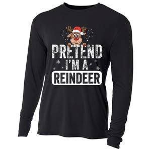 pretend I'm a reindeer Funny Reindeer Costume Christmas Xmas Cooling Performance Long Sleeve Crew