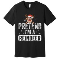 pretend I'm a reindeer Funny Reindeer Costume Christmas Xmas Premium T-Shirt