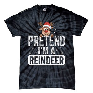 pretend I'm a reindeer Funny Reindeer Costume Christmas Xmas Tie-Dye T-Shirt