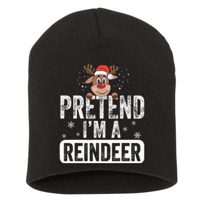 pretend I'm a reindeer Funny Reindeer Costume Christmas Xmas Short Acrylic Beanie