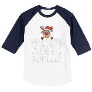 pretend I'm a reindeer Funny Reindeer Costume Christmas Xmas Baseball Sleeve Shirt