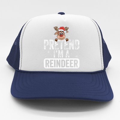 pretend I'm a reindeer Funny Reindeer Costume Christmas Xmas Trucker Hat