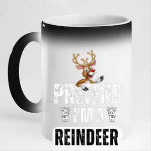 pretend im a reindeer Easy Christmas Costume  11oz Black Color Changing Mug