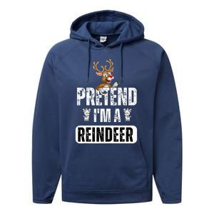 pretend im a reindeer Easy Christmas Costume  Performance Fleece Hoodie