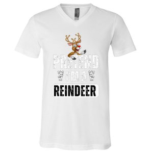 pretend im a reindeer Easy Christmas Costume  V-Neck T-Shirt