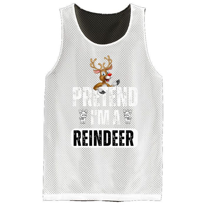 pretend im a reindeer Easy Christmas Costume  Mesh Reversible Basketball Jersey Tank