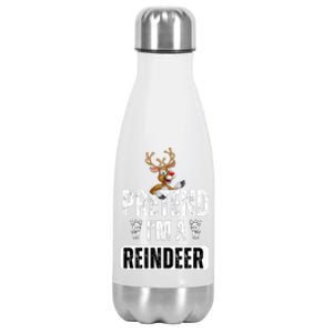 pretend im a reindeer Easy Christmas Costume  Stainless Steel Insulated Water Bottle