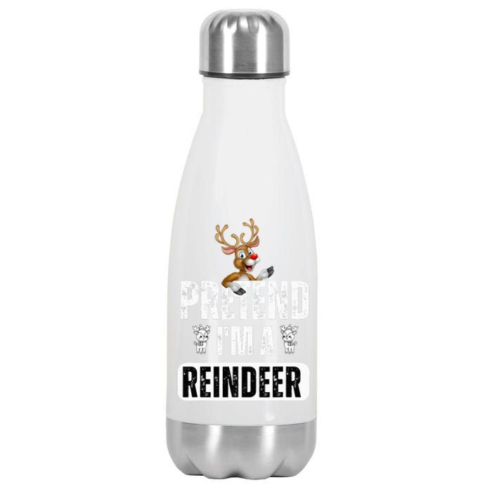 pretend im a reindeer Easy Christmas Costume  Stainless Steel Insulated Water Bottle