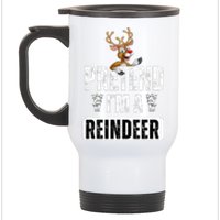 pretend im a reindeer Easy Christmas Costume  Stainless Steel Travel Mug