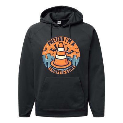 PRETEND IM A TRAFFIC CONE Halloween Costume Performance Fleece Hoodie