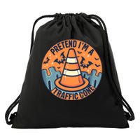 PRETEND IM A TRAFFIC CONE Halloween Costume Drawstring Bag