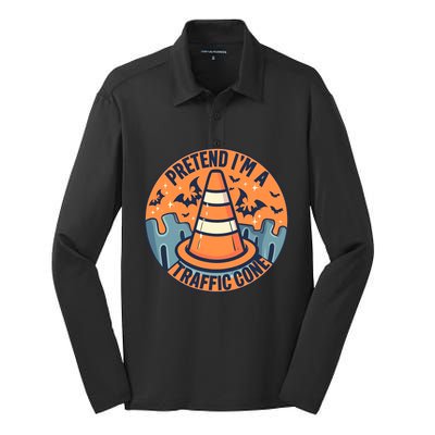 PRETEND IM A TRAFFIC CONE Halloween Costume Silk Touch Performance Long Sleeve Polo