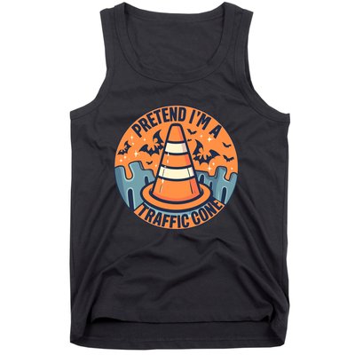 PRETEND IM A TRAFFIC CONE Halloween Costume Tank Top