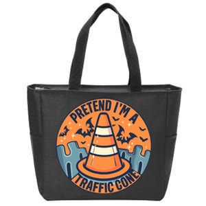 PRETEND IM A TRAFFIC CONE Halloween Costume Zip Tote Bag