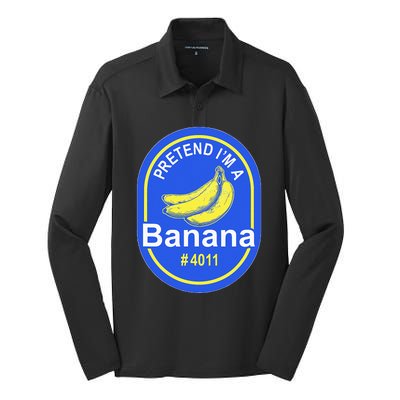 Pretend Im A Banana Lazy Halloween Last Minute Costume Silk Touch Performance Long Sleeve Polo