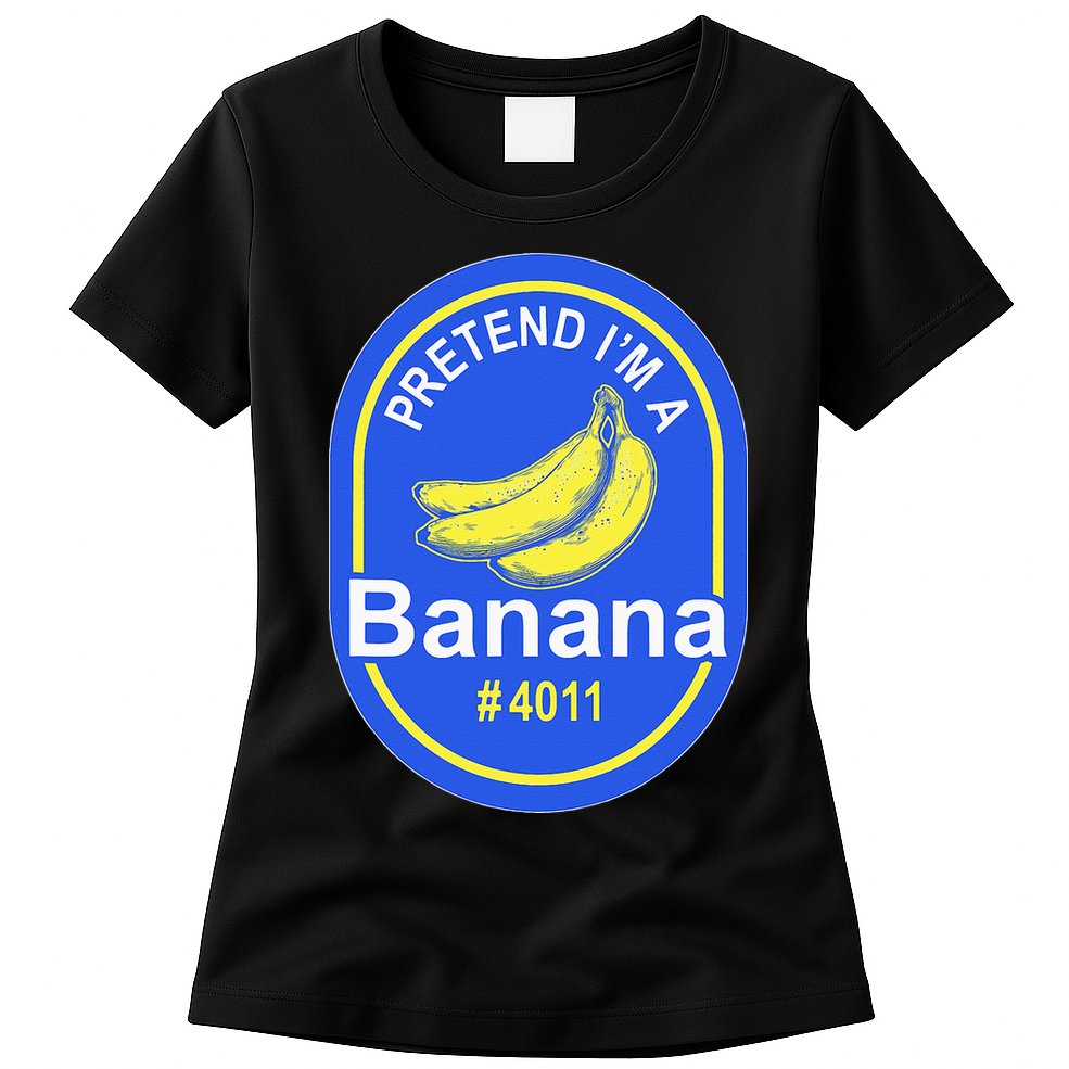 Pretend Im A Banana Lazy Halloween Last Minute Costume Womens T-Shirt