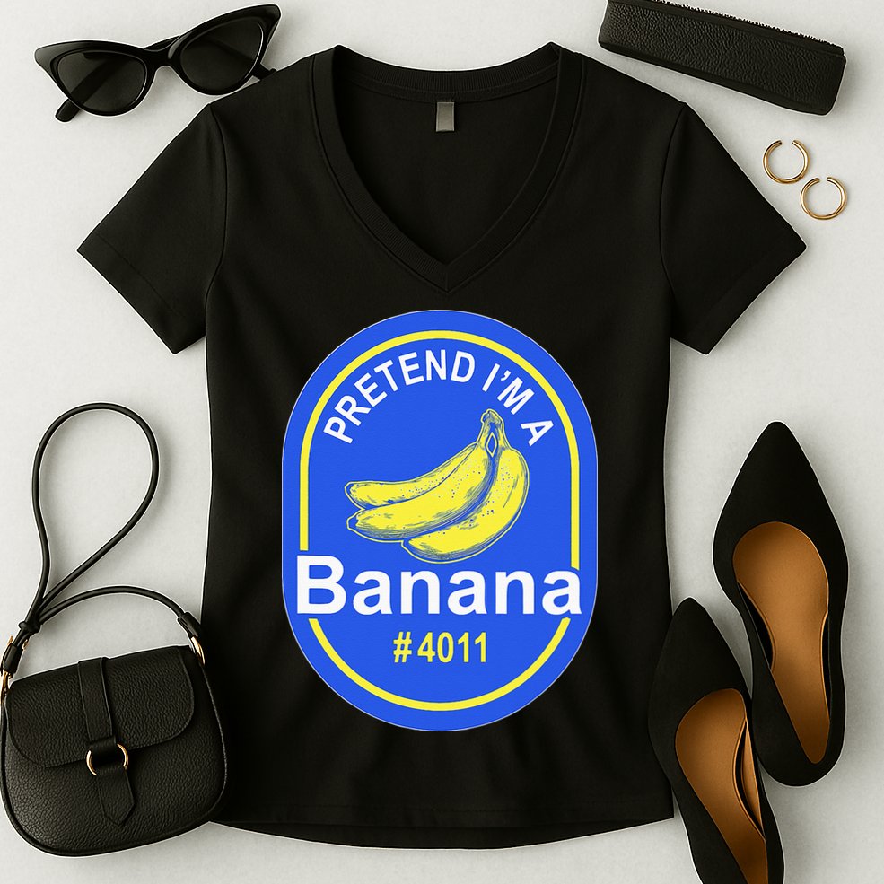 Pretend Im A Banana Lazy Halloween Last Minute Costume Women's V-Neck T-Shirt
