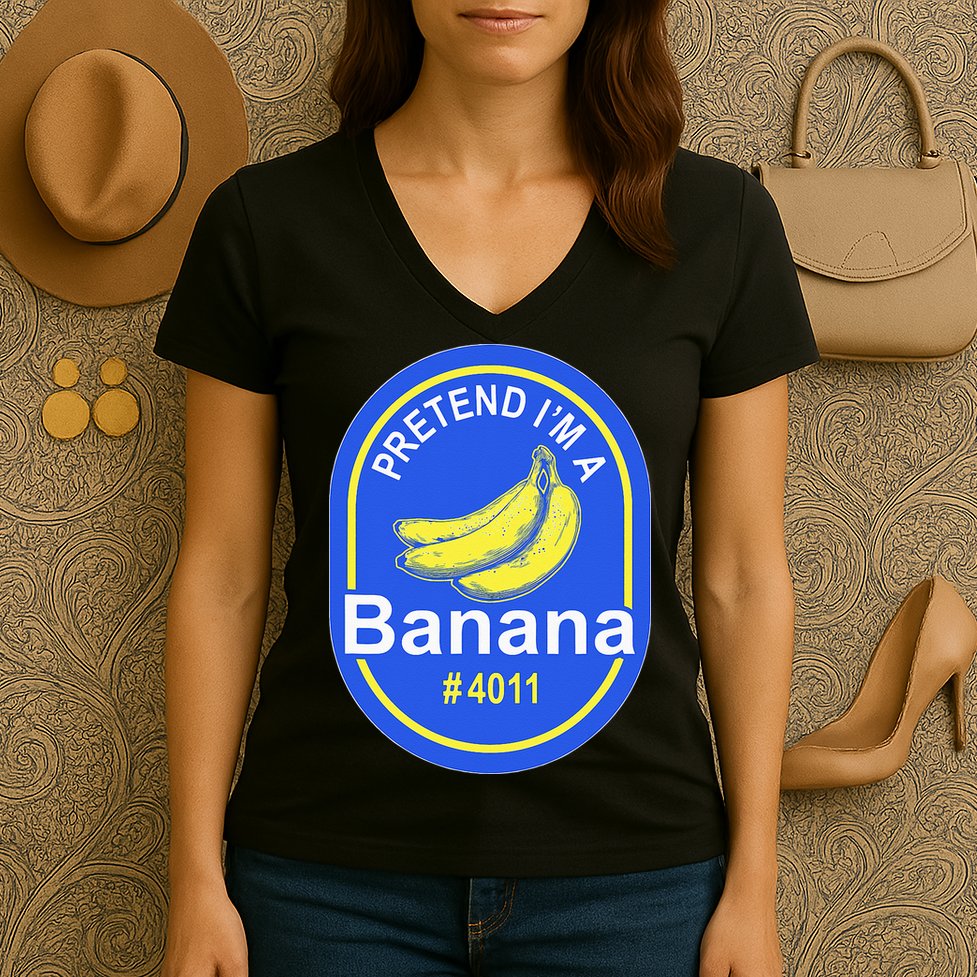 Pretend Im A Banana Lazy Halloween Last Minute Costume Women's V-Neck T-Shirt
