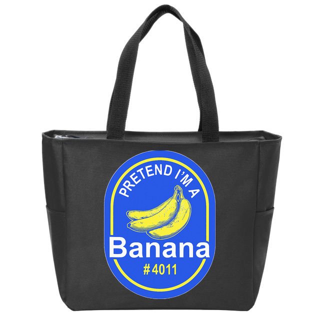 Pretend Im A Banana Lazy Halloween Last Minute Costume Zip Tote Bag