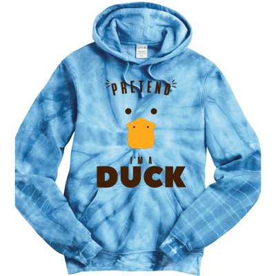 Pretend IM A Duck Funny Halloween Costume Matching Group Tie Dye Hoodie