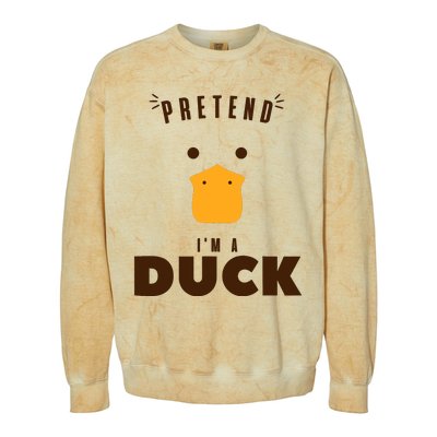 Pretend IM A Duck Funny Halloween Costume Matching Group Colorblast Crewneck Sweatshirt