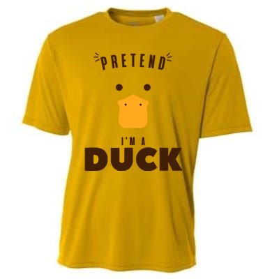 Pretend IM A Duck Funny Halloween Costume Matching Group Cooling Performance Crew T-Shirt