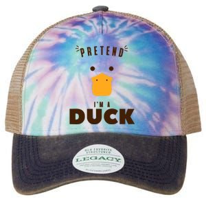 Pretend IM A Duck Funny Halloween Costume Matching Group Legacy Tie Dye Trucker Hat