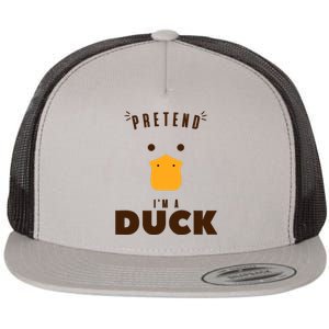 Pretend IM A Duck Funny Halloween Costume Matching Group Flat Bill Trucker Hat