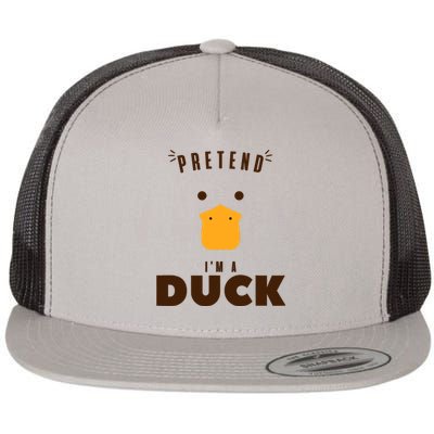 Pretend IM A Duck Funny Halloween Costume Matching Group Flat Bill Trucker Hat