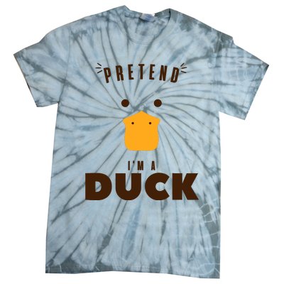 Pretend IM A Duck Funny Halloween Costume Matching Group Tie-Dye T-Shirt