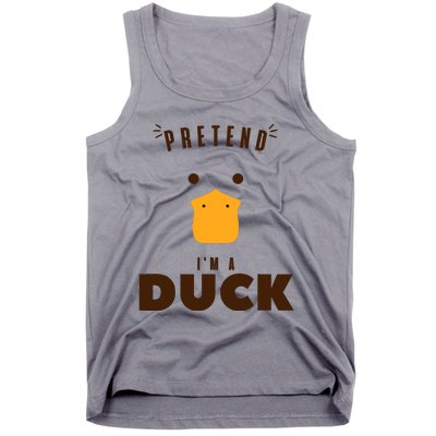 Pretend IM A Duck Funny Halloween Costume Matching Group Tank Top