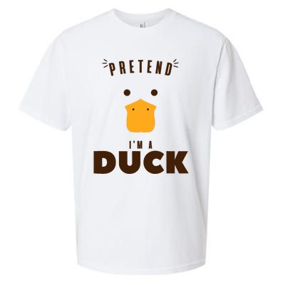 Pretend IM A Duck Funny Halloween Costume Matching Group Sueded Cloud Jersey T-Shirt