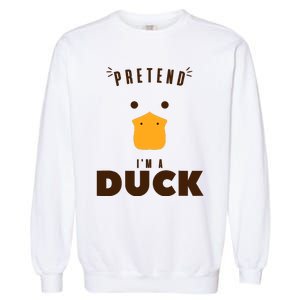 Pretend IM A Duck Funny Halloween Costume Matching Group Garment-Dyed Sweatshirt