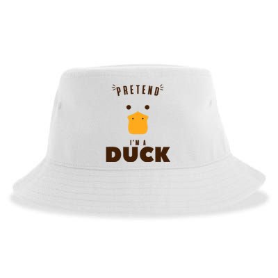 Pretend IM A Duck Funny Halloween Costume Matching Group Sustainable Bucket Hat