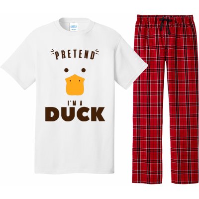 Pretend IM A Duck Funny Halloween Costume Matching Group Pajama Set