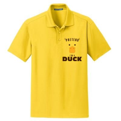 Pretend IM A Duck Funny Halloween Costume Matching Group Dry Zone Grid Polo