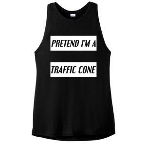 Pretend Im A Traffic Cone Costume Easy Halloween Costume Ladies PosiCharge Tri-Blend Wicking Tank