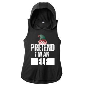 Pretend IM An Elf Funny Christmas Ladies PosiCharge Tri-Blend Wicking Draft Hoodie Tank