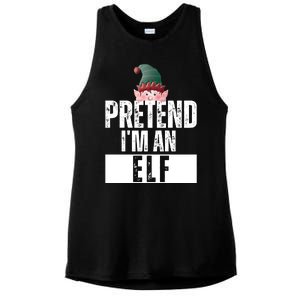 Pretend IM An Elf Funny Christmas Ladies PosiCharge Tri-Blend Wicking Tank