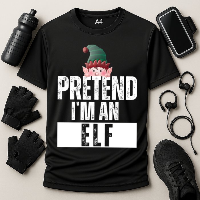 Pretend IM An Elf Funny Christmas Cooling Performance Crew T-Shirt