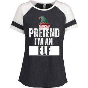 Pretend IM An Elf Funny Christmas Enza Ladies Jersey Colorblock Tee