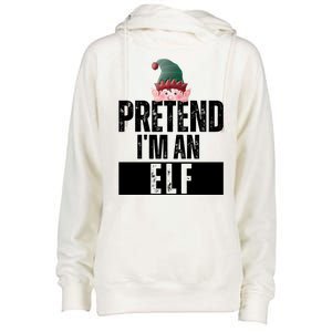 Pretend IM An Elf Funny Christmas Womens Funnel Neck Pullover Hood