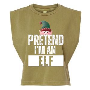 Pretend IM An Elf Funny Christmas Garment-Dyed Women's Muscle Tee