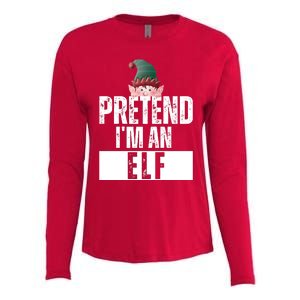 Pretend IM An Elf Funny Christmas Womens Cotton Relaxed Long Sleeve T-Shirt