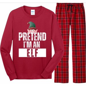 Pretend IM An Elf Funny Christmas Long Sleeve Pajama Set