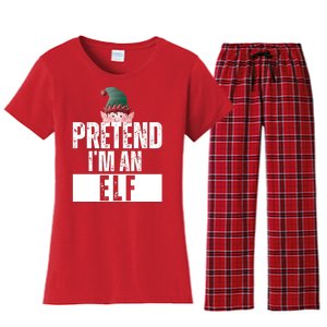 Pretend IM An Elf Funny Christmas Women's Flannel Pajama Set