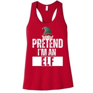 Pretend IM An Elf Funny Christmas Women's Racerback Tank